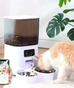 5L Double Bowls Smart Automatic Cat Feeder With Camera Cat Dry Food Video Dispenser Pet Smart Voice Recorder Auto Feeder For Dog