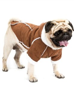 Winter New High Quality Pet Clothes Lamb Velvet Coat British Simple Solid Color Dog Warm Cotton Coat