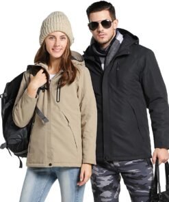 Winter USB Infrared Heating Cotton Men Women Jacket Outdoor Camping Windproof Windbreaker Hiking Climbing Fleece Coat