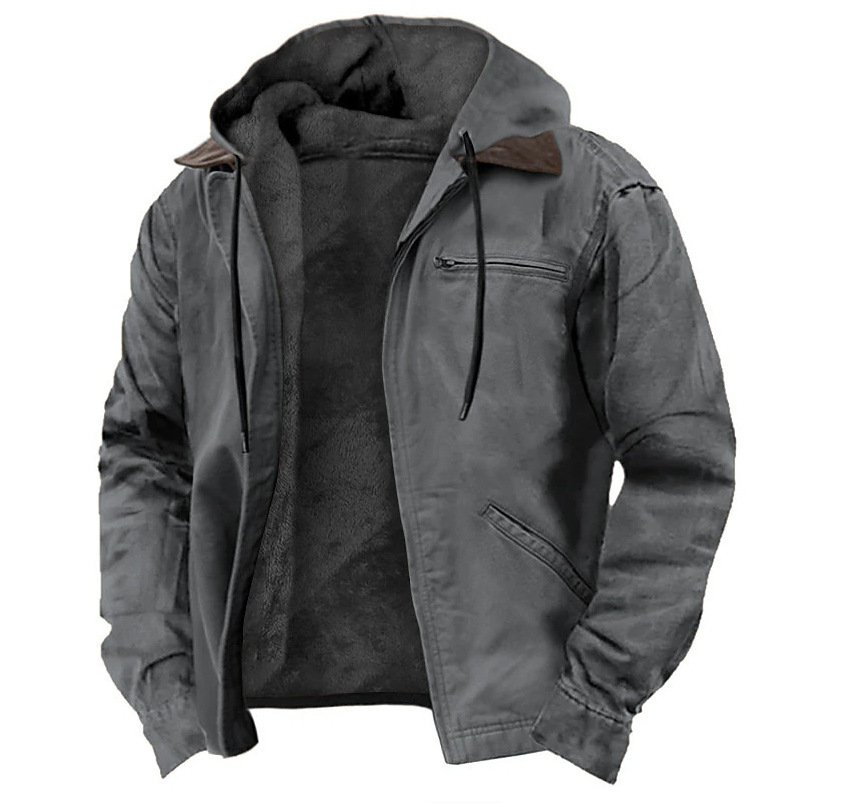 557326264 3D printed digital printed hooded sweatshirt with brown lining cotton jacket - Image 6