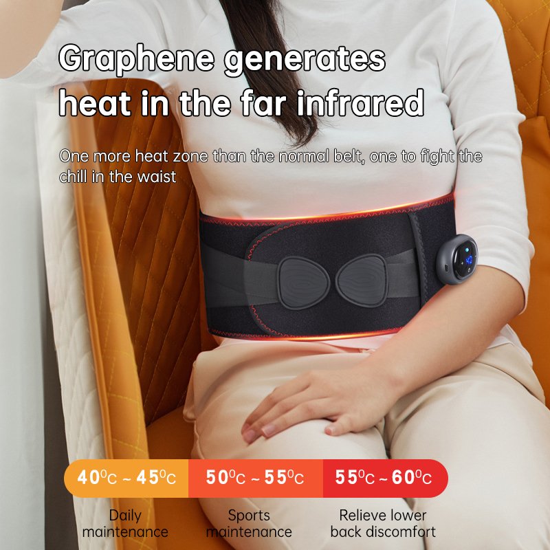 556874148 Electric Heating Waist Massage Belt Back Support Warm Hot Compress Palace Physiotherapy Waist Electric Abdominal Massager - Image 2