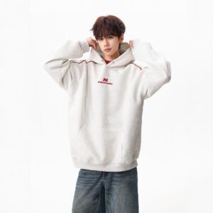 Heavyweight Letter Embroidery Hoodie for Men and Women, Casual Loose Fit Winter Streetwear Jacket