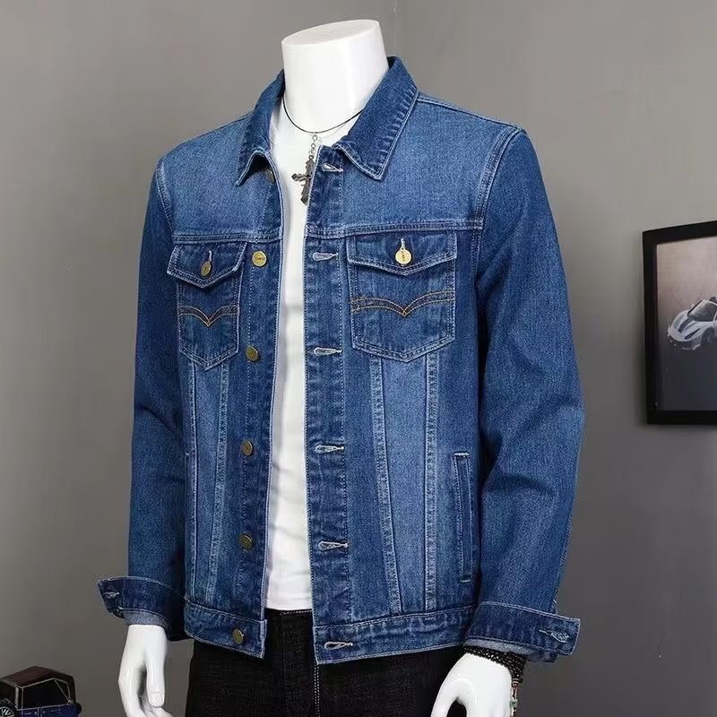 557106455 Fleece-Lined Thickened Denim Jacket for Men Winter Warm Casual Jacket Loose Fit Men's Outerwear - Image 6
