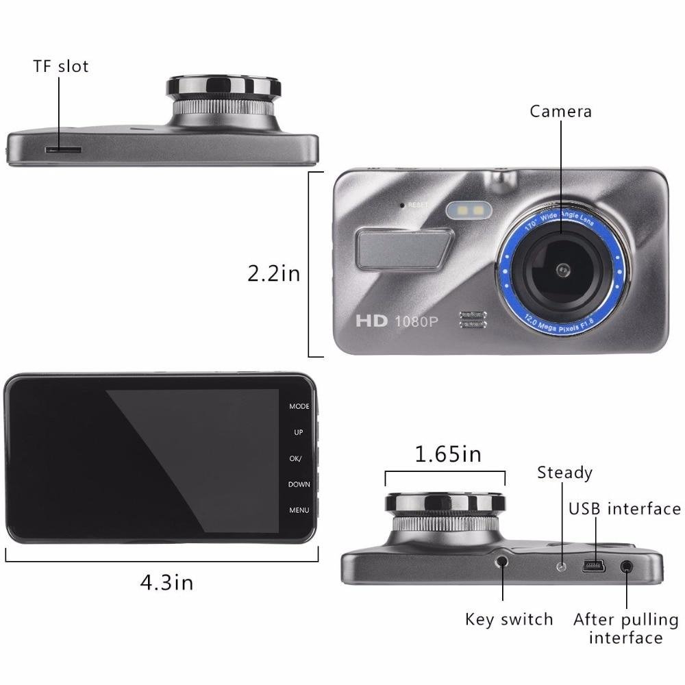 557063307 Dash Cam New Dual Lens Car DVR Camera Full HD 1080P 4 IPS Front - Image 7
