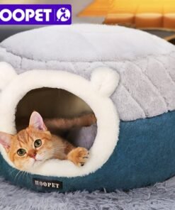 HOOPET Cat Bed House Soft Plush Kennel Puppy Cushion Small Dogs Cats Nest Winter Warm Sleeping Pet Dog Bed Pet Mat Supplies