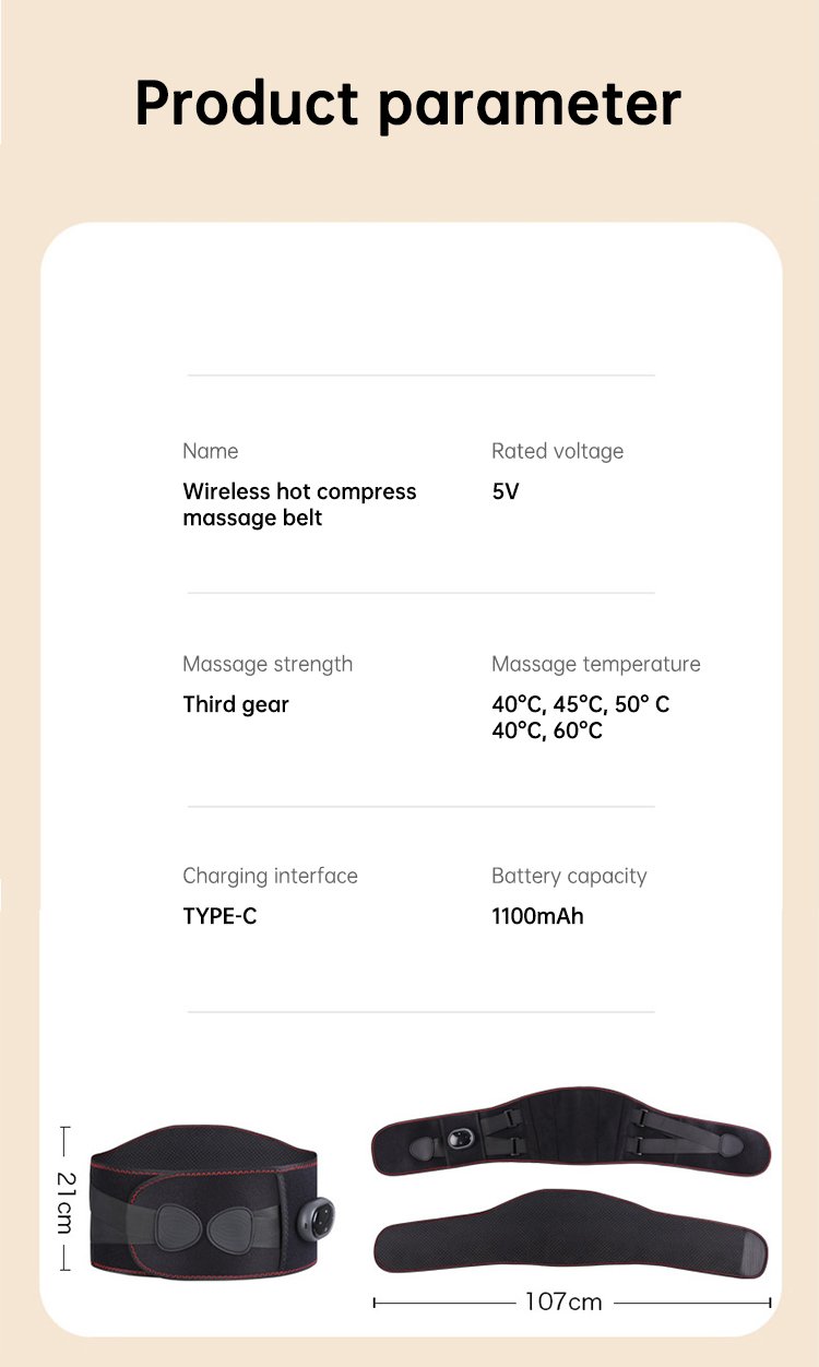 556874155 Electric Heating Waist Massage Belt Back Support Warm Hot Compress Palace Physiotherapy Waist Electric Abdominal Massager - Image 9