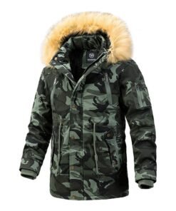 New men's cotton jacket with added fleece and thick cotton coat for autumn and winter, camouflage workwear, military cold resist