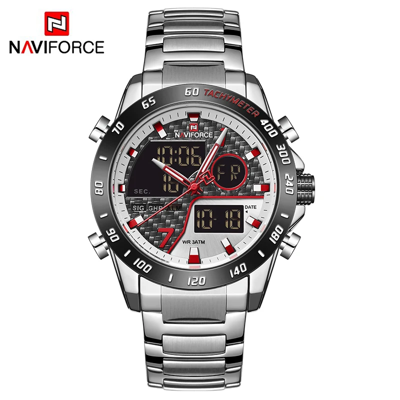 557045140 NAVIFORCE Luxury Brand Men's Wrist Watch Military Digital Sport Watches For Man Steel Strap Quartz Clock Male Relogio Masculino - Image 11