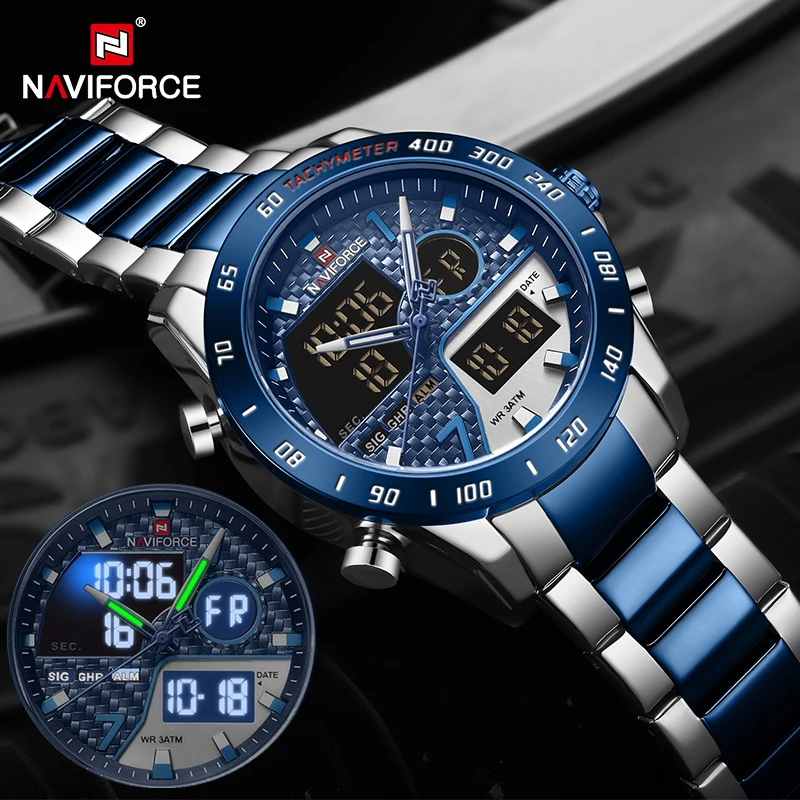557045133 NAVIFORCE Luxury Brand Men's Wrist Watch Military Digital Sport Watches For Man Steel Strap Quartz Clock Male Relogio Masculino - Image 4