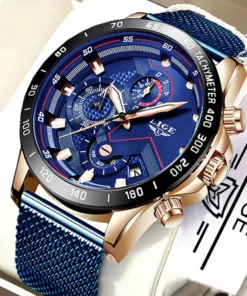 LIGE Fashion Mens Watches Top Brand Luxury WristWatch Quartz Clock Blue Watch Men Waterproof Sport Chronograph Relogio Masculino
