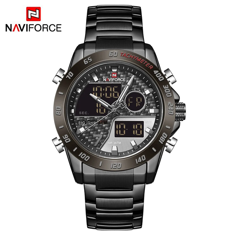 557045138 NAVIFORCE Luxury Brand Men's Wrist Watch Military Digital Sport Watches For Man Steel Strap Quartz Clock Male Relogio Masculino - Image 9