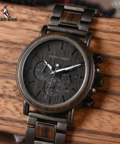 BOBO BIRD Wood Men Watch Relogio Masculino Top Brand Luxury Stylish Chronograph Military Watches Timepieces in Wooden Gift Box