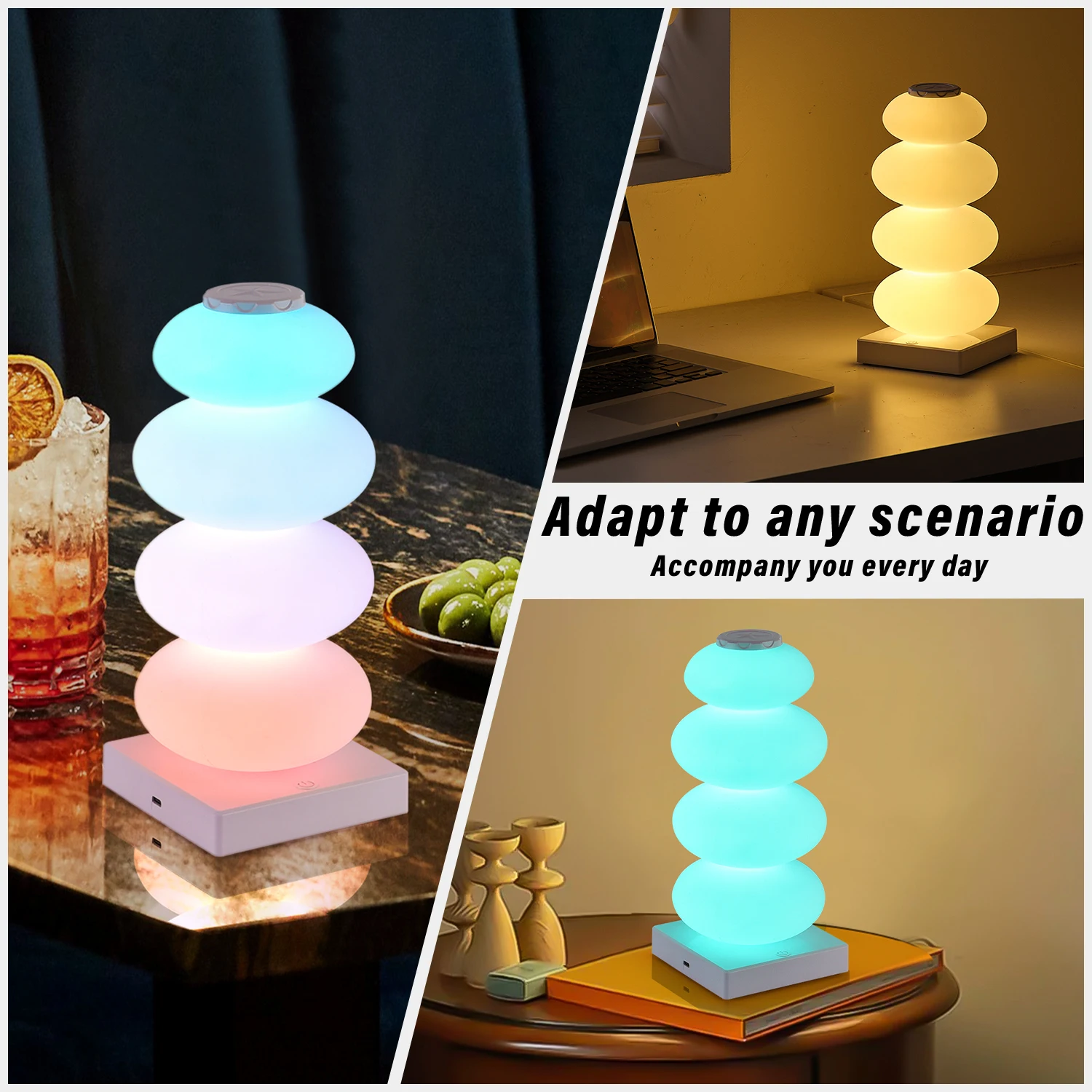 557296089 Bedroom bedside table decorative light DIY color changing table lamp RGB 16 color LED light touch switch Multi step light - Image 4