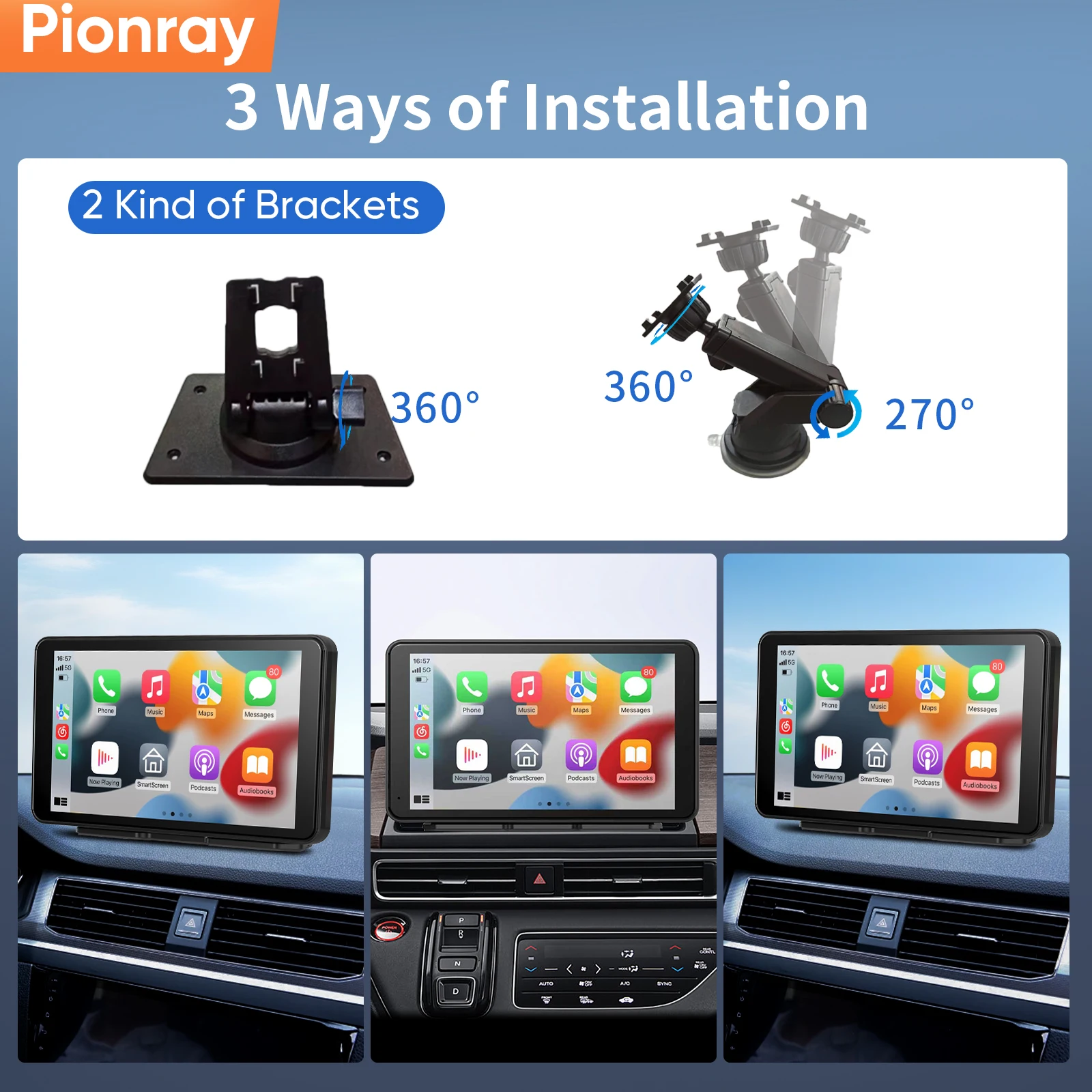 557399715 Pionray 7/10 inches android auto Universal Portable CarPlay for Car Screen Car Radio Video Wireless Carplay Screen for Apple - Image 4