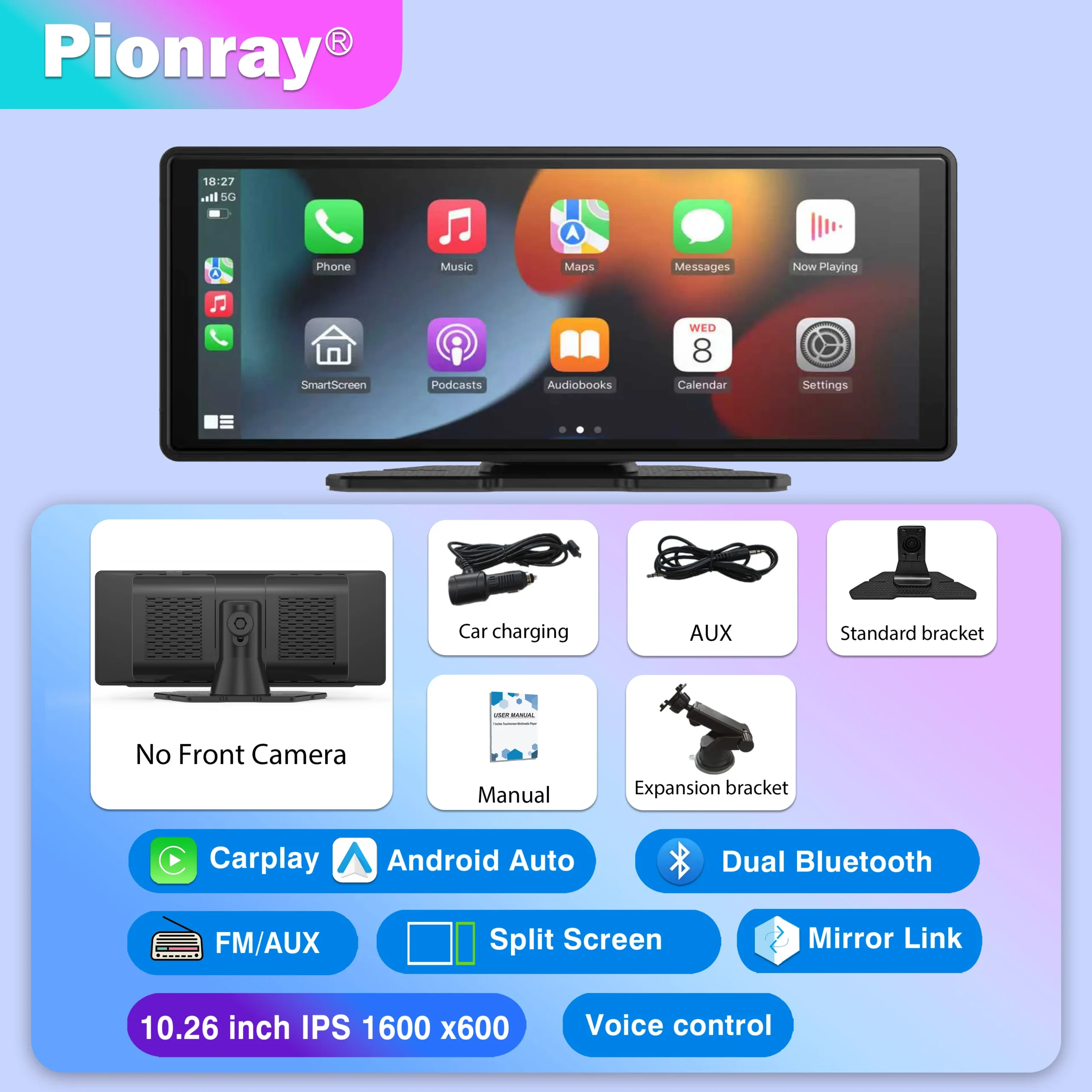 557399721 Pionray 7/10 inches android auto Universal Portable CarPlay for Car Screen Car Radio Video Wireless Carplay Screen for Apple - Image 10
