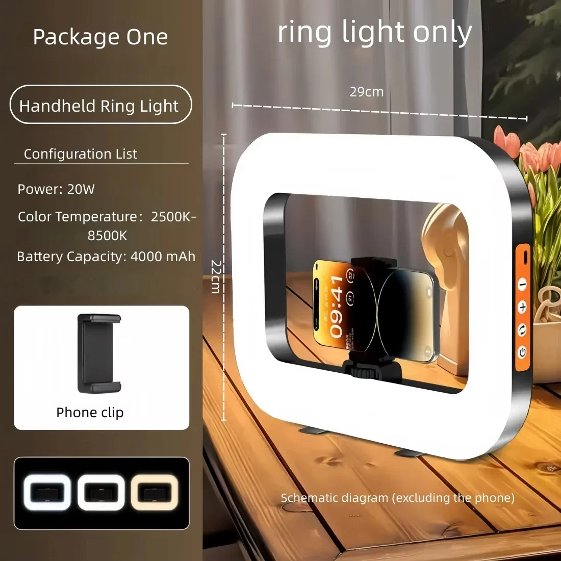 557464747 Portable Handheld LED Ring Fill Light USB Rechargeable Selfie Lamp for Phone Camera Makeup Live Broadcast Tiktok YouTube Video - Image 7