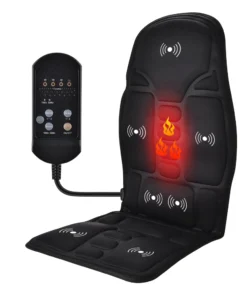 Electric Heating Vibrating Back Massage for Car Chair Office Lumbar Neck Pain Relief Vibration Cushion Shoulder Back Massage Mat