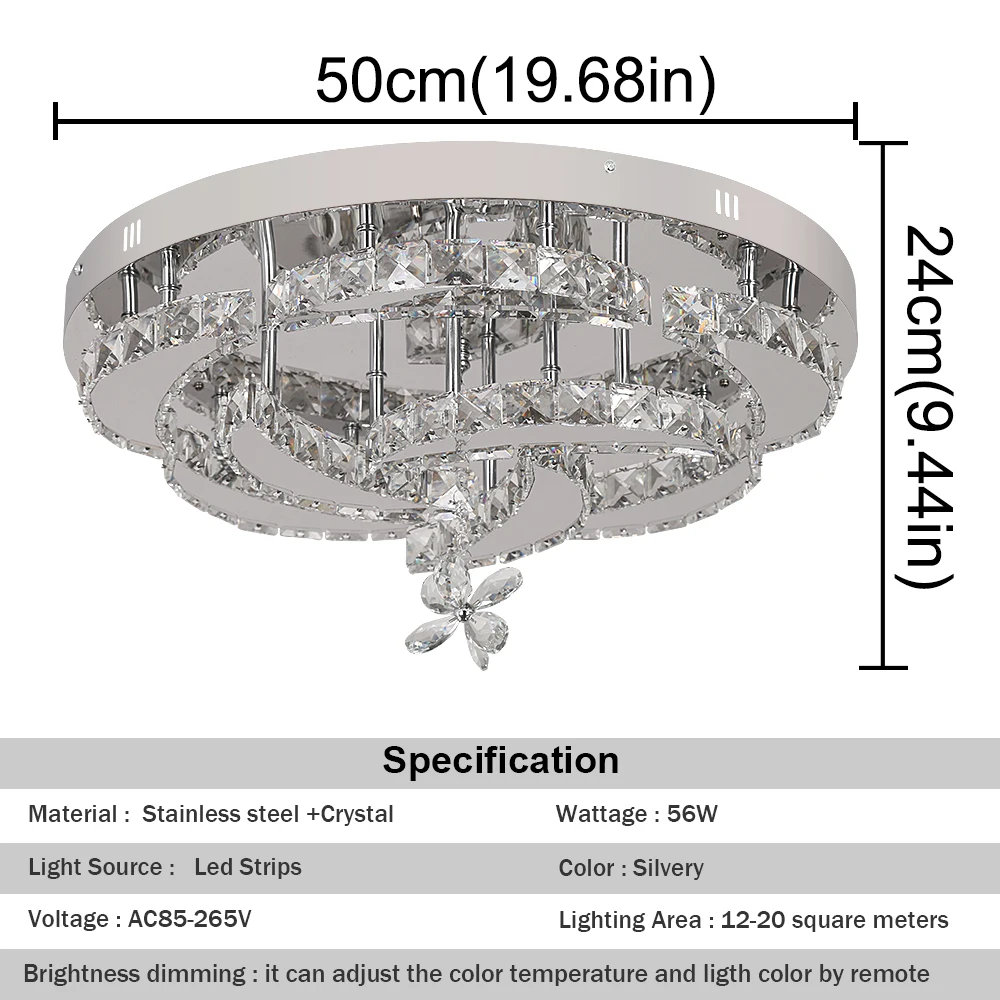 557056963 Modern Chandelier Ceiling Lamp K9 Luxury Crystal Led Living Dining Room Decor Pendant Light RC Dimmable Luminaire Home Fixture - Image 9