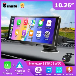10.26" Carplay Screen for Car,Wireless CarPlay & Android Auto Multimedia Video Player, Universal Car Radio, BT AUX FM Car Stereo