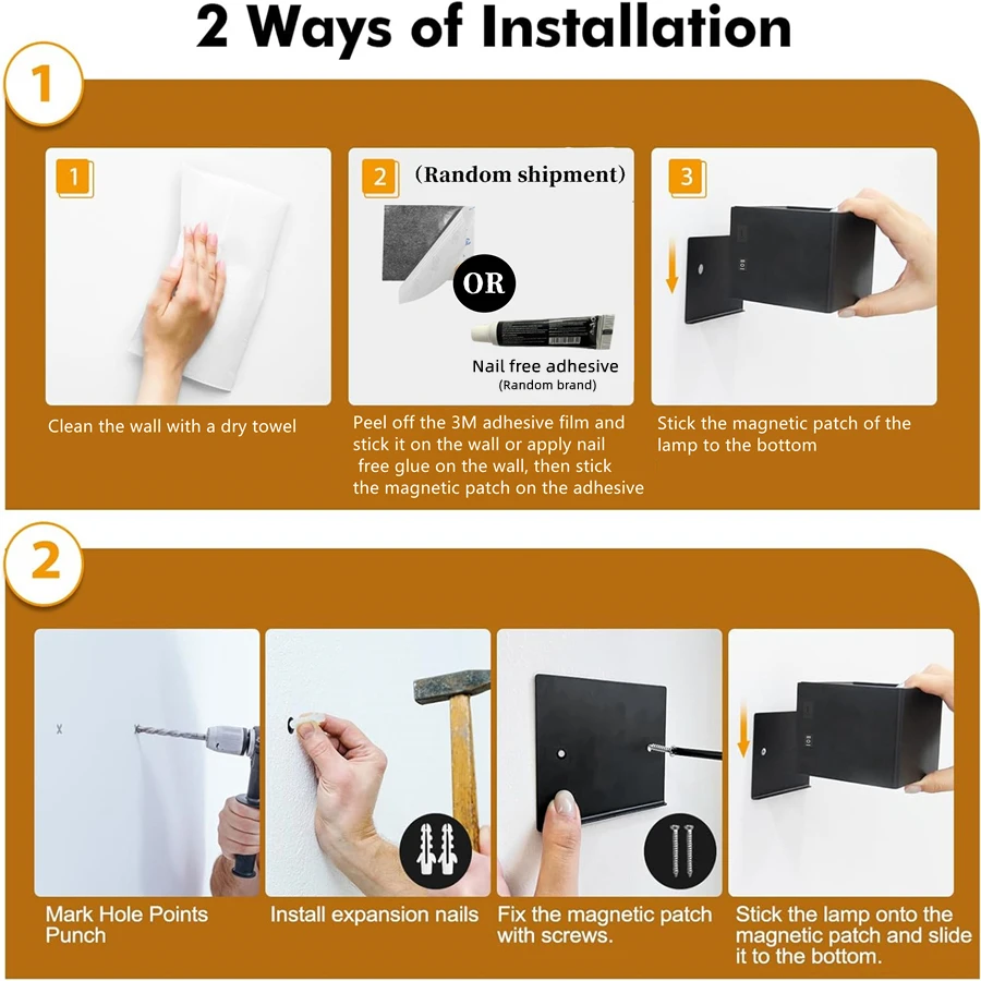 557315444 Wireless rechargeable battery powered wall light motion sensor magnetic LED wall light bedroom corridor staircase wall light - Image 6