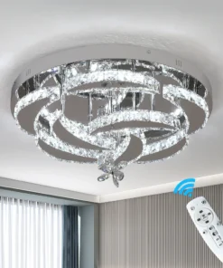 Modern Chandelier Ceiling Lamp K9 Luxury Crystal Led Living Dining Room Decor Pendant Light RC Dimmable Luminaire Home Fixture