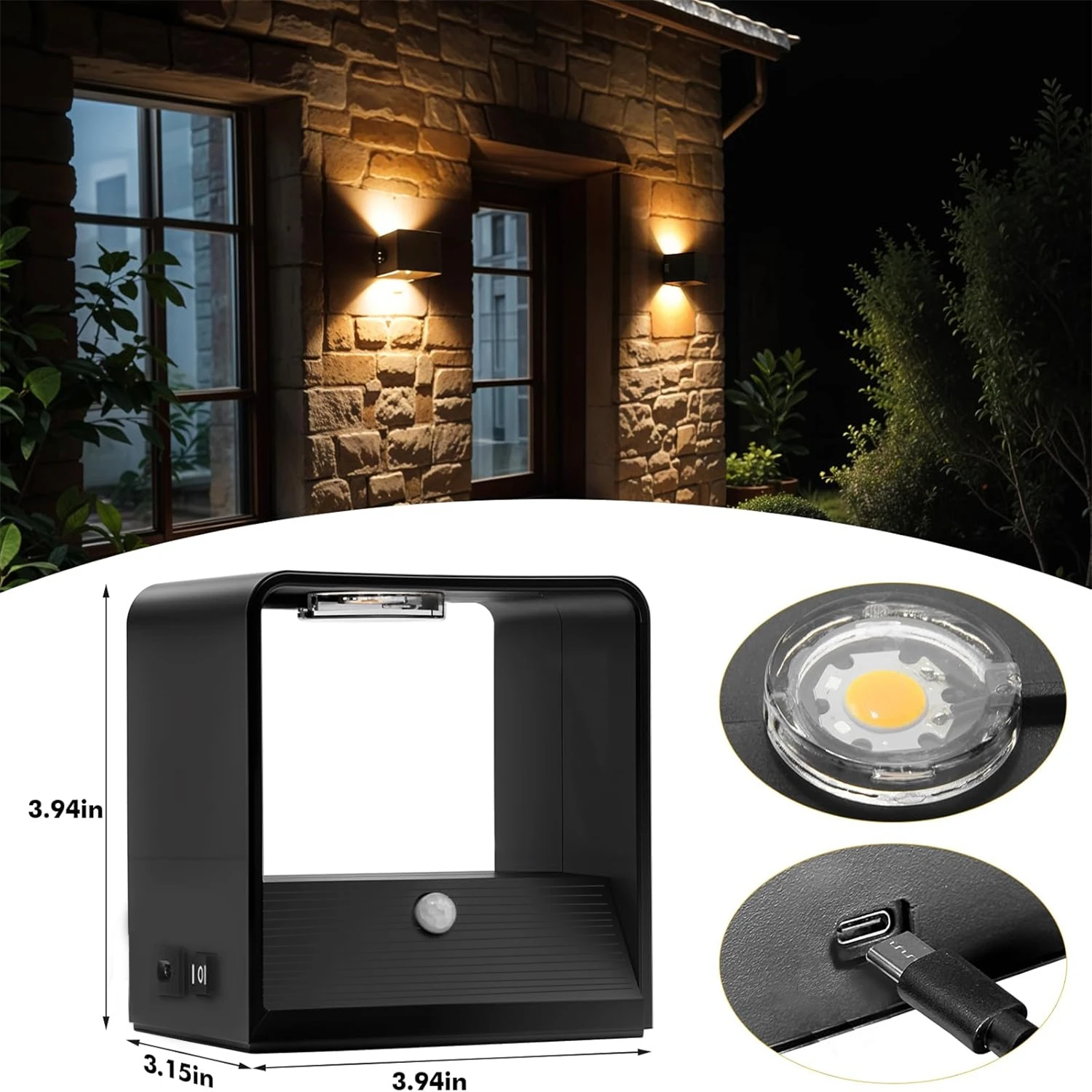 557315443 Wireless rechargeable battery powered wall light motion sensor magnetic LED wall light bedroom corridor staircase wall light - Image 5