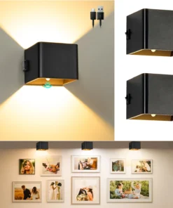 Wireless rechargeable battery powered wall light motion sensor magnetic LED wall light bedroom corridor staircase wall light