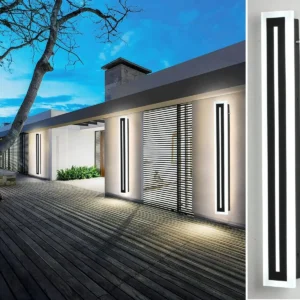 Outdoor Long Strip Modern LED Wall Lighting Fixture Lamps,Wall Sconce Fixture Wall lamp Elegant Frosted White Acrylic IP67 Anti