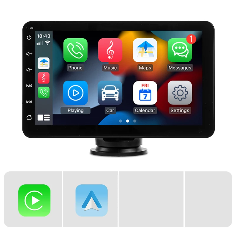557400403 SINOVCLE 7" Portable Wireless Carplay Android Auto Car Radio Multimedia Player IPS Touch Screen AUX USB Bluetooth Mirror Link - Image 8