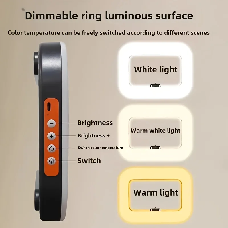 557464743 Portable Handheld LED Ring Fill Light USB Rechargeable Selfie Lamp for Phone Camera Makeup Live Broadcast Tiktok YouTube Video - Image 3