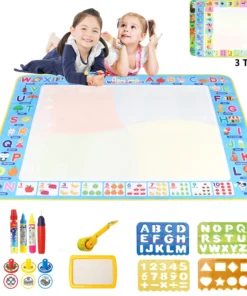 100x80CM Magic Water Drawing Mat with Reusable Magic Pens Doodle Montessori Painting Board Educational Toys Kids Gifts 39X31in