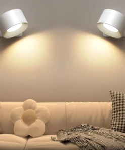 LED Indoor Wall Lamps with 2000mah Rechargeable Battery 360 Rotation Wall Light Adjustable Modern Nordic Fixtures Bedroom Decor