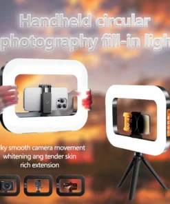 Portable Handheld LED Ring Fill Light USB Rechargeable Selfie Lamp for Phone Camera Makeup Live Broadcast Tiktok YouTube Video
