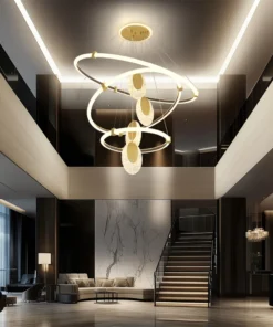 LUVODI 3-Layers LED Ceiling Lighting Fixture Art Decor Acrylic Water-drop Chandelier Pendant Lamp with 3 Color Lights