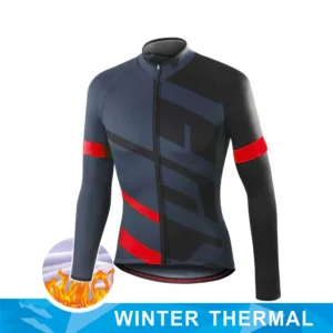 2024 Winter Thermal Fleece Cycling Jersey Men's Bicycle Clothing MTB Long Sleeve Warm Tops Road Bike Jacket Outdoor Sportswear