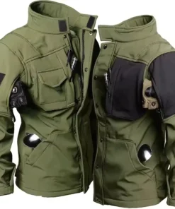 Tactical Shark Men's Soft Shell Jacket Fleece Lined Waterproof Warm Outdoor Combat Coat with Multiple Pockets Windbreaker