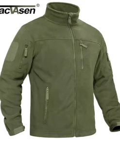 TACVASEN Men's Fleece Jacket Soft Warmth Windproof Full Zip Up Coat Multiple Zipper Pockets Hiking Working Outdoors Windbreaker