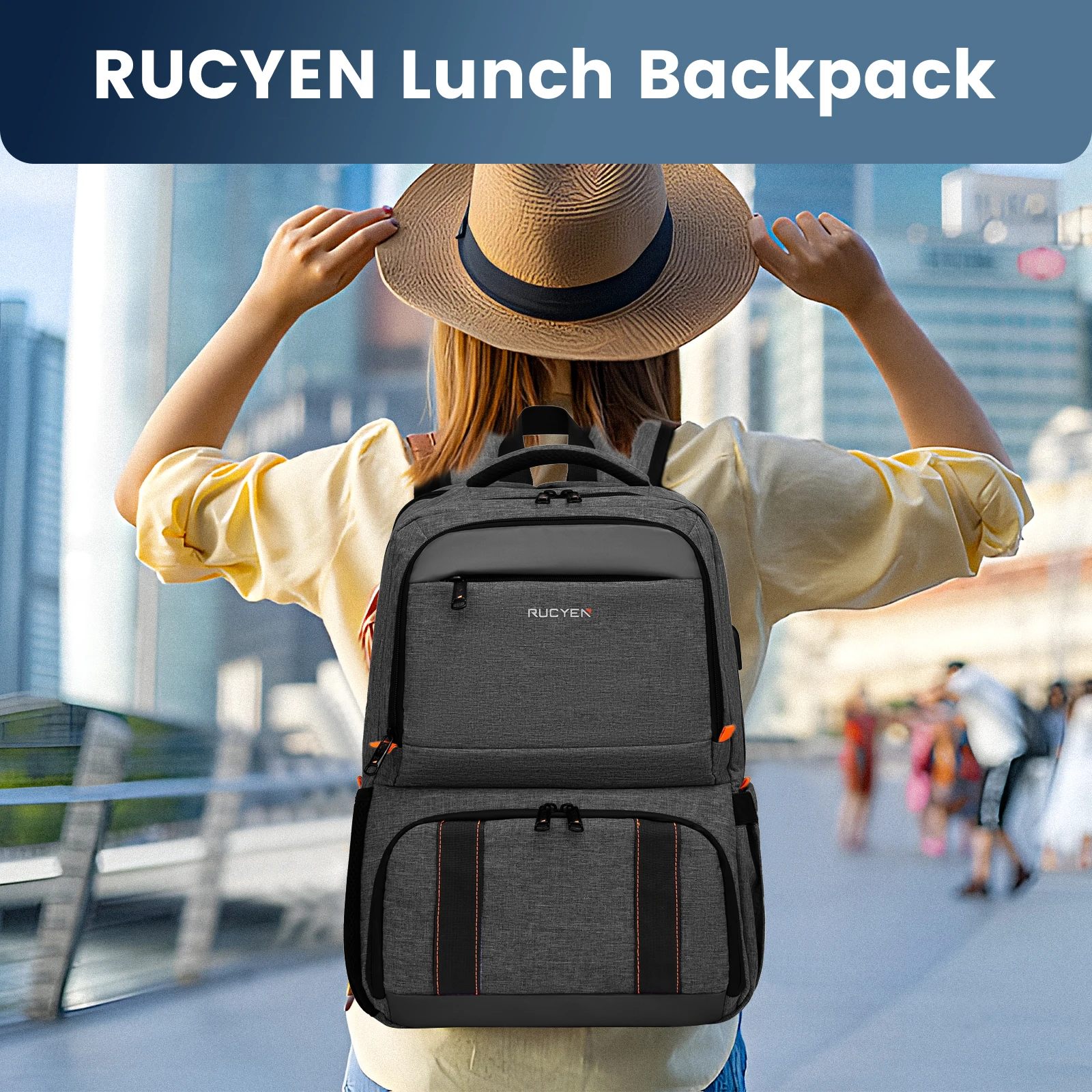 557324843 Lunch Backpack Insulated Cooler Picnic Bag Multifunctional Travel Bag Large Capacity Outdoor Picnic Camping Waterproof Backpack - Image 2